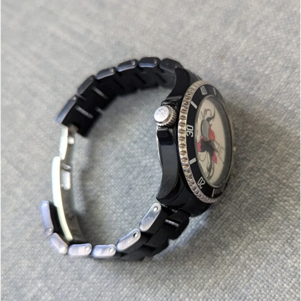 Toy Watch Mavilla Black Bracelet Butterfly Tattoo Date New Battery Steel‎ Bezel